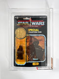 Star Wars special collectors coin and jawa action figure in packaging on a white background
